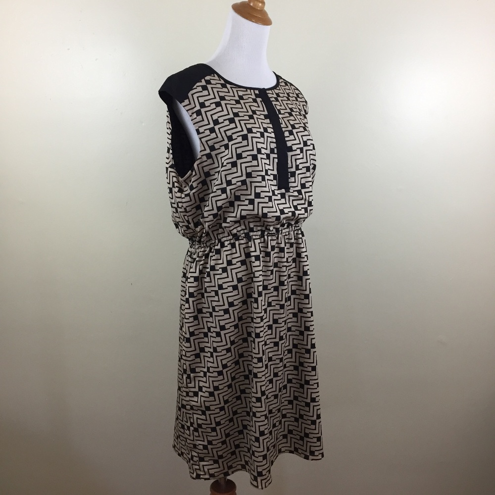 ADRIANNA PAPELL Elastic Waist Mini Button Dress